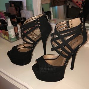 Black platform heels